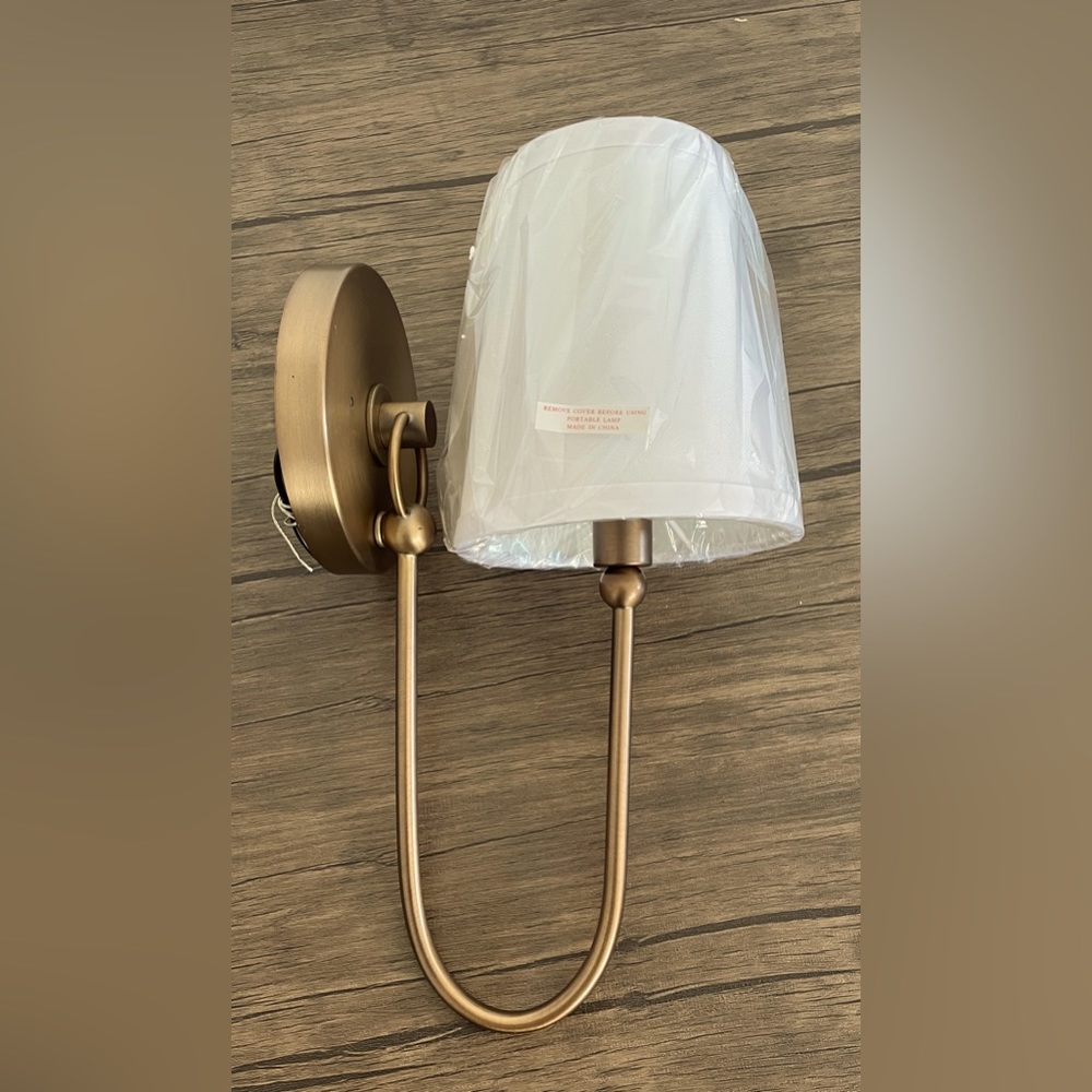 BRAND NEW Wall Sconce with White shade (2)